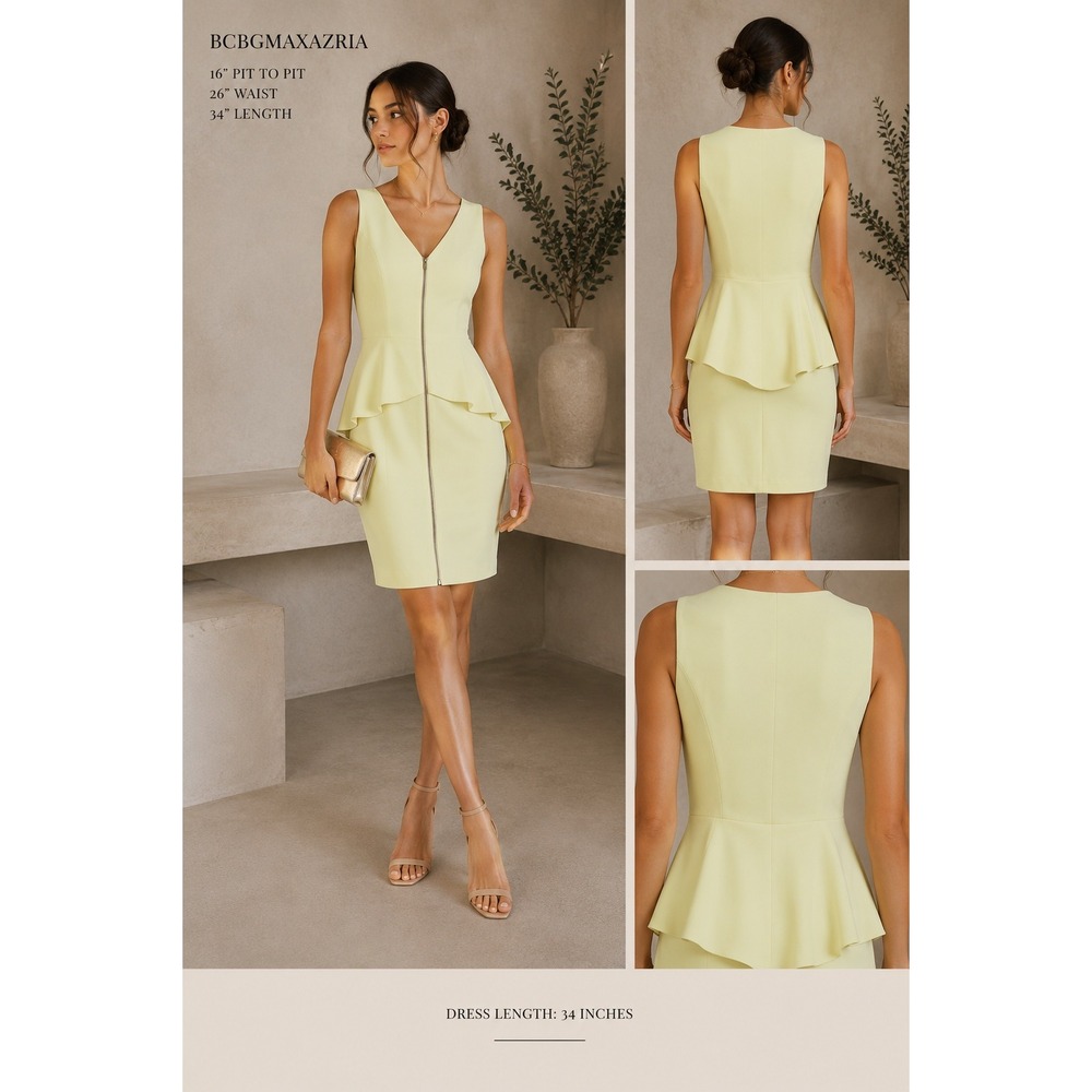 Bcbgmaxazria Y2K Mini Dress Special Occasion Neon Ruffle Feminine Size 2 Sexy
